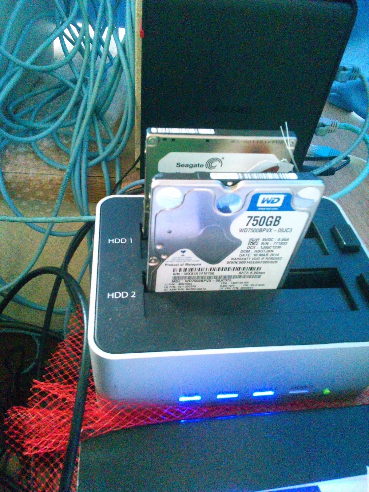 HDDクローン作成状況｜交換前・交換用HDD｜パソコン修理山口