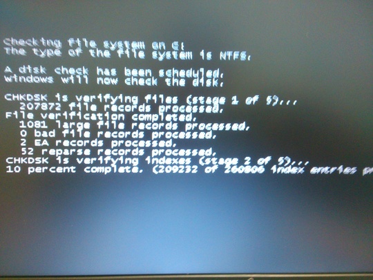 チェックディスク状況｜パソコン修理山口