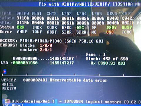 Fujitsu LIFEBOOK AH40/H｜HDAT2診断状況｜パソコン修理山口