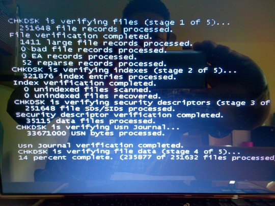 チェックディスク画面｜パソコン修理山口