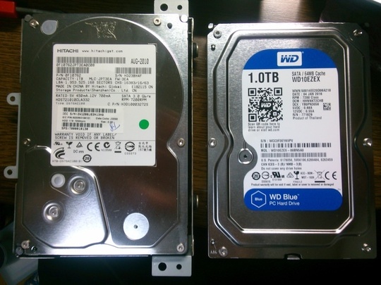 交換前後HDD｜パソコン修理山口